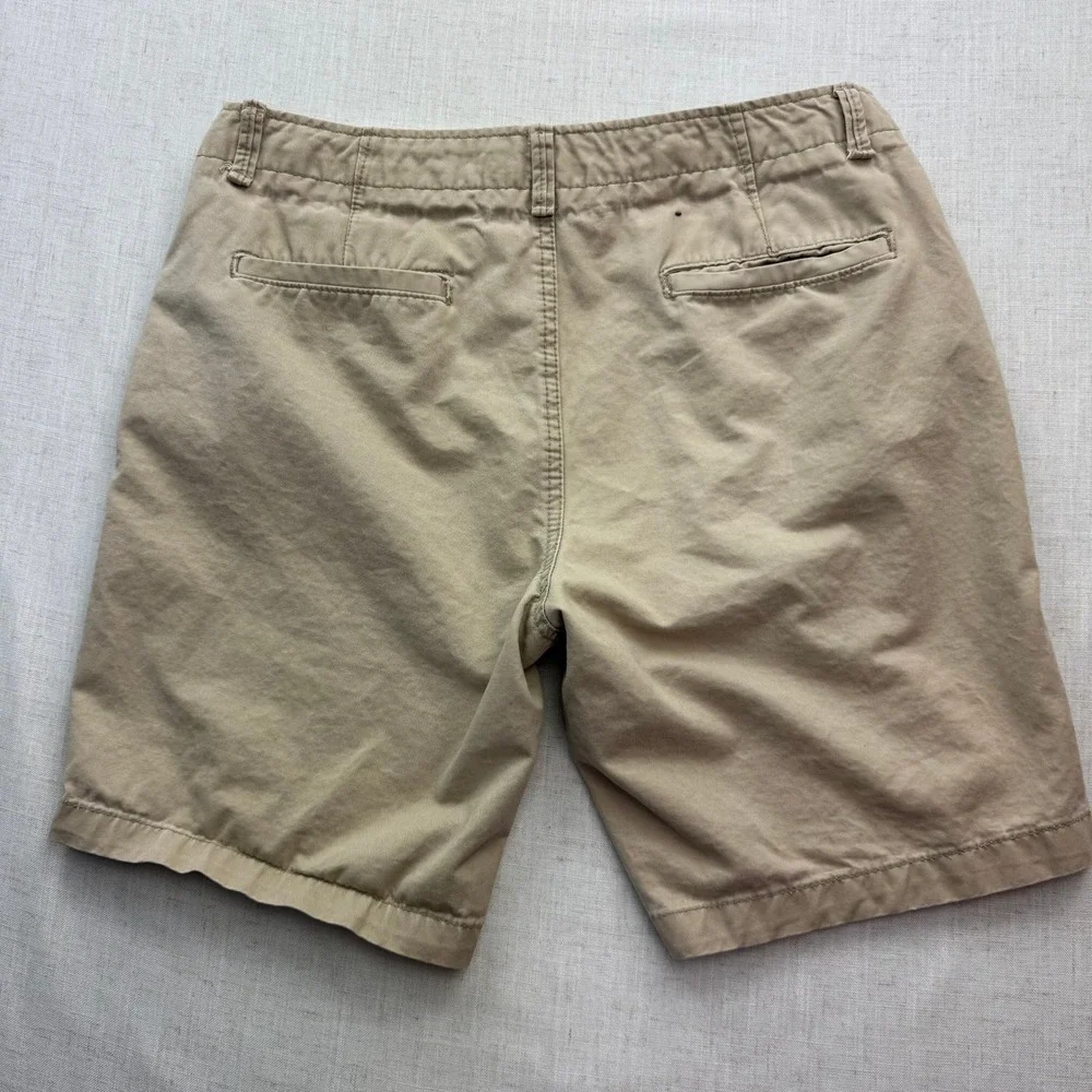 Aeropostale Chino Shorts Mens 32 Khaki Cotton Flat Front Casual Preppy Coastal